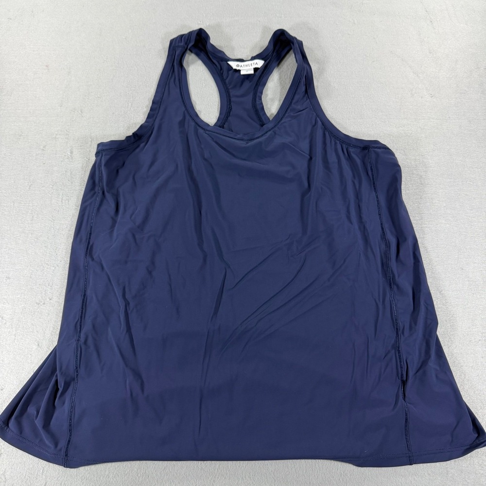 Athleta Womens Navy Blue Racerback Tank Top Performance Yoga Running Size L